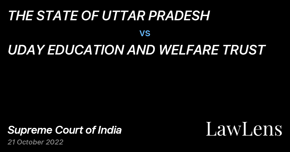 Preview image for THE STATE OF UTTAR PRADESH vs. UDAY EDUCATION AND WELFARE TRUST