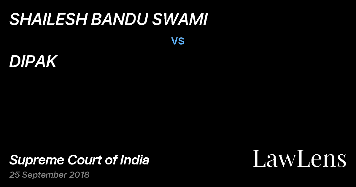 Preview image for SHAILESH BANDU SWAMI vs. DIPAK
