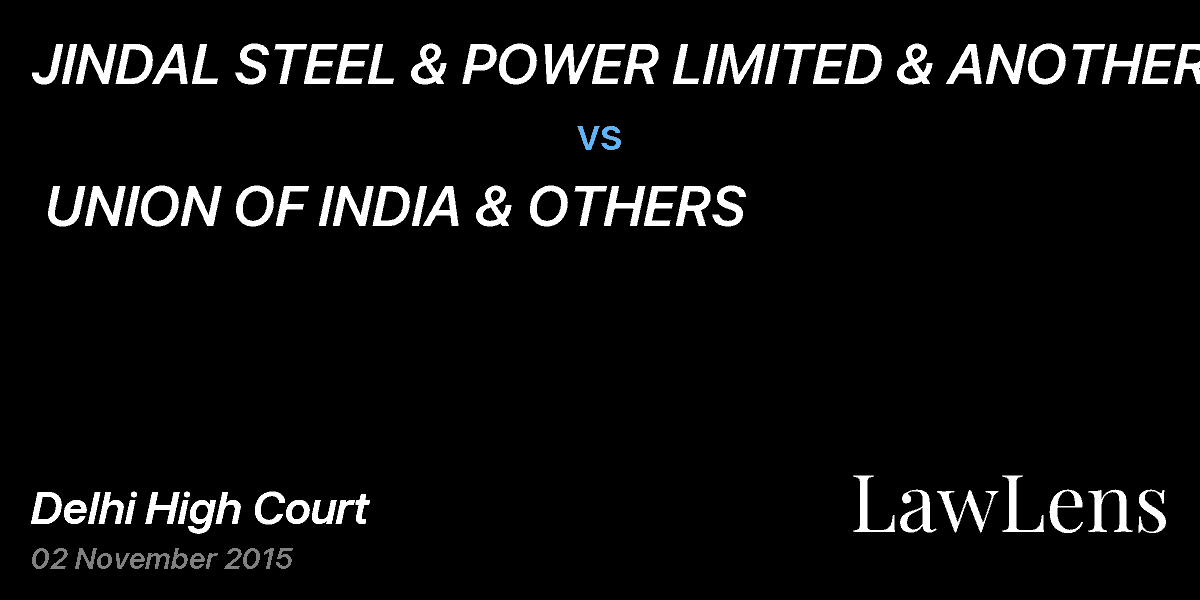 Preview image for JINDAL STEEL & POWER LIMITED & ANOTHER  vs.  UNION OF INDIA & OTHERS