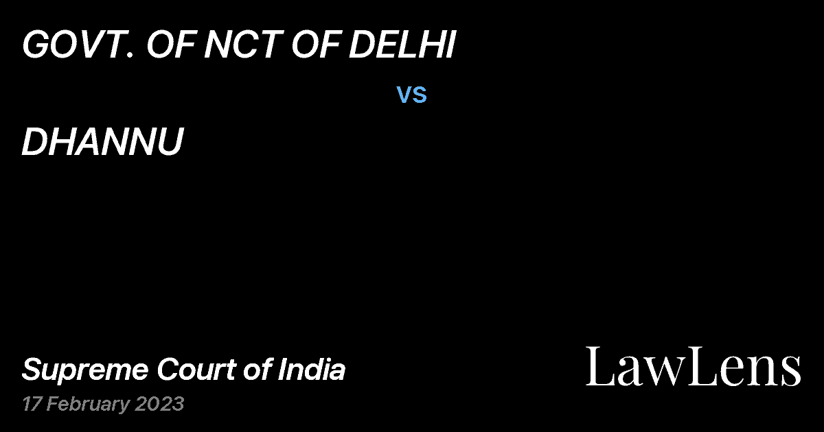 Preview image for GOVT. OF NCT OF DELHI vs. DHANNU