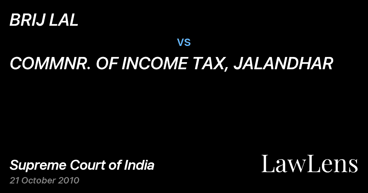 Preview image for BRIJ LAL vs. COMMNR. OF INCOME TAX, JALANDHAR