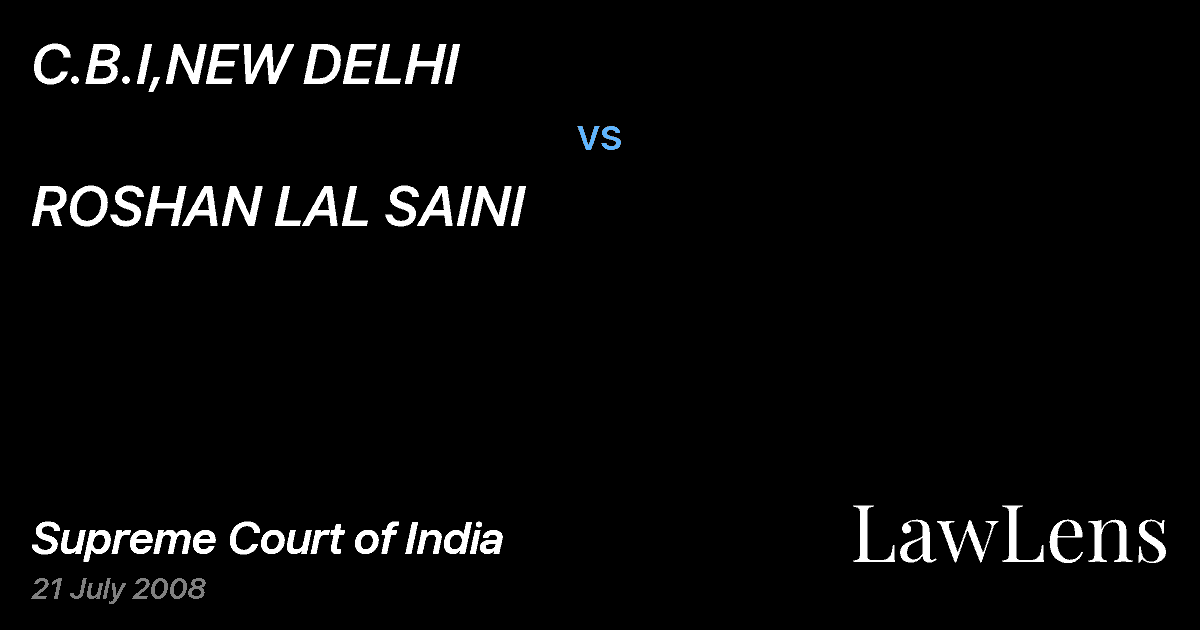 Preview image for C.B.I,NEW DELHI vs. ROSHAN LAL SAINI