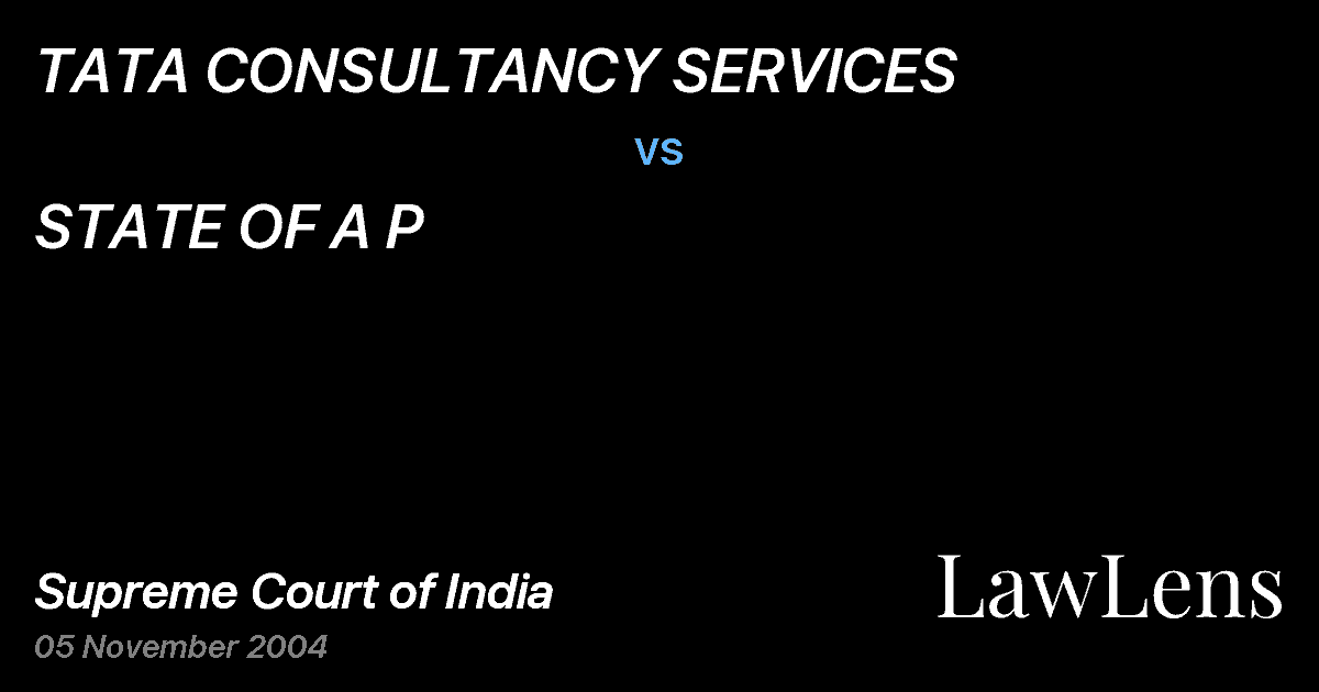 Preview image for TATA CONSULTANCY SERVICES vs. STATE OF A P