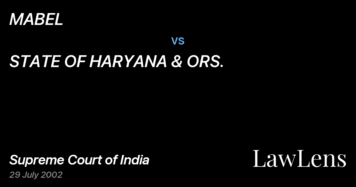 Preview image for MABEL vs. STATE OF HARYANA & ORS.