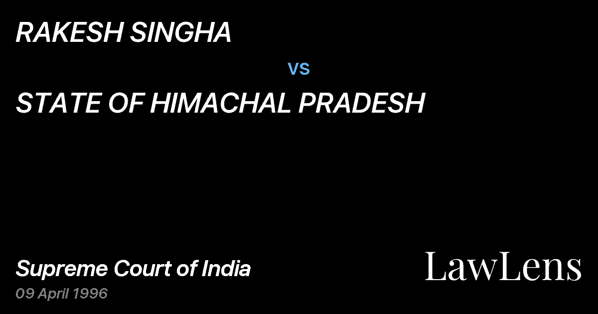 Preview image for RAKESH SINGHA vs. STATE OF HIMACHAL PRADESH