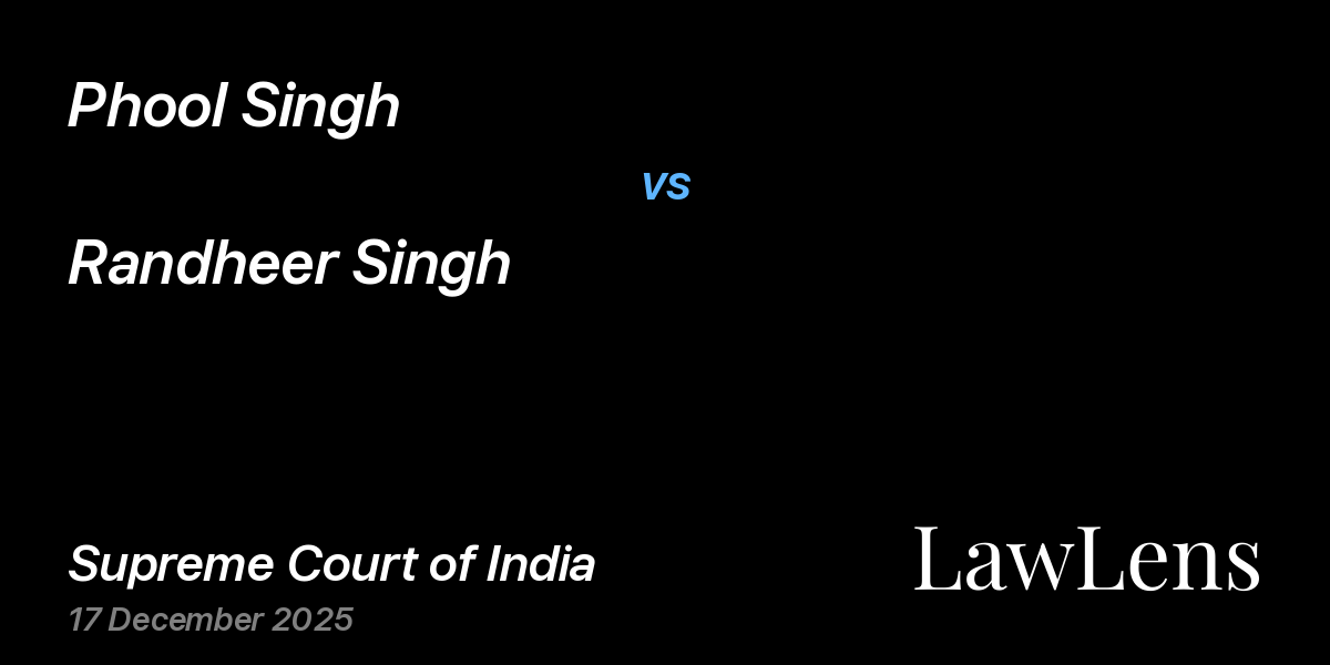 Preview image for Phool Singh vs. Randheer Singh