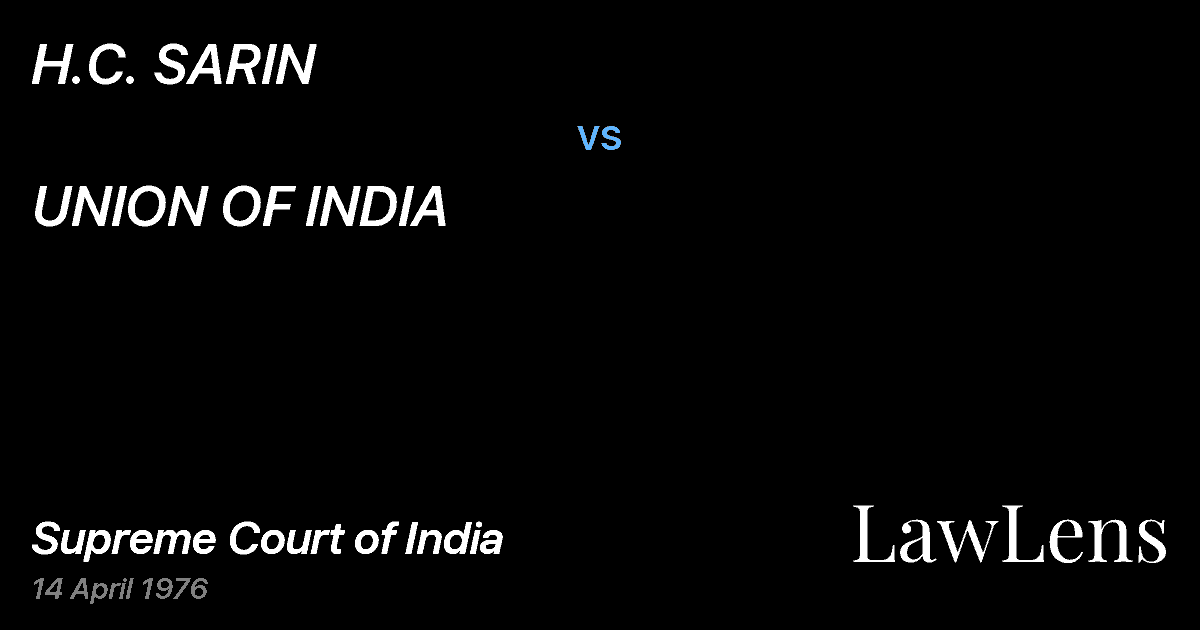 Preview image for H.C. SARIN vs. UNION OF INDIA