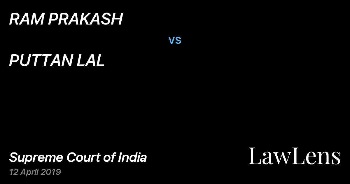 Preview image for RAM PRAKASH vs. PUTTAN LAL