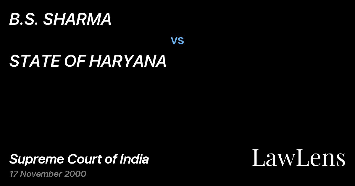 Preview image for B.S. SHARMA vs. STATE OF HARYANA