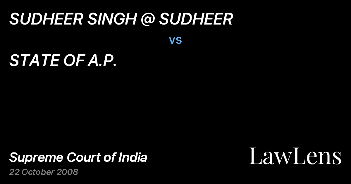Preview image for SUDHEER SINGH @ SUDHEER vs. STATE OF A.P.