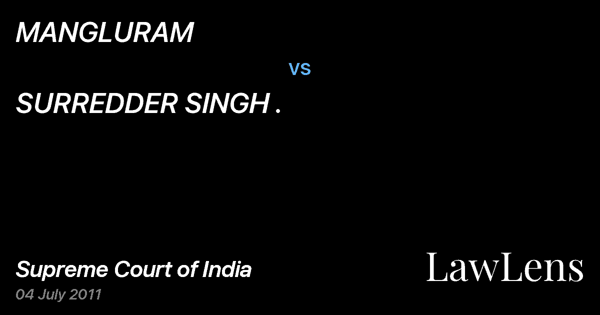 Preview image for MANGLURAM vs. SURREDDER SINGH .