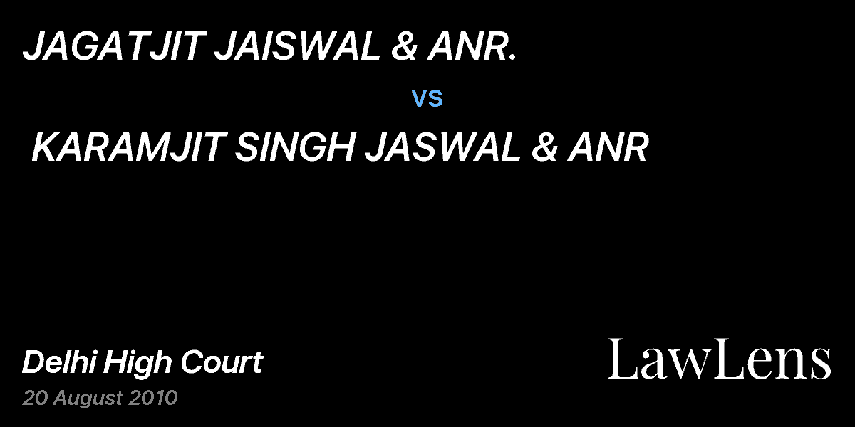 Preview image for JAGATJIT JAISWAL & ANR.  vs.  KARAMJIT SINGH JASWAL & ANR