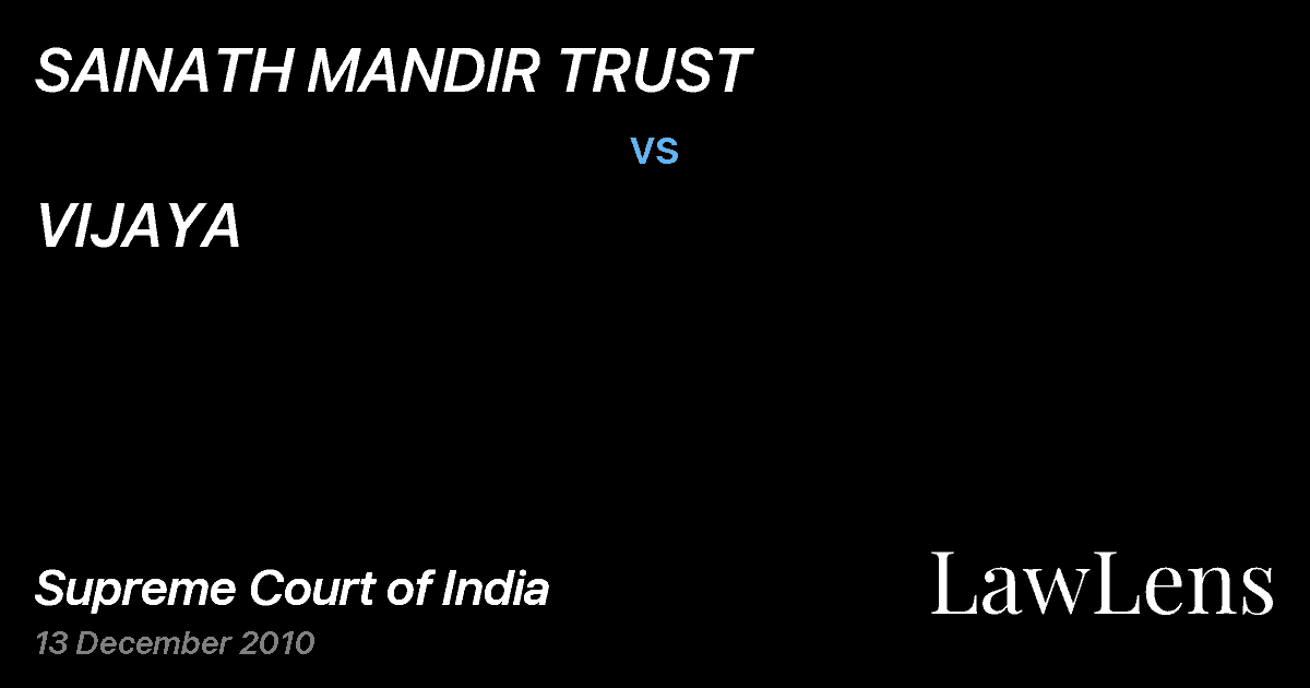 Preview image for SAINATH MANDIR TRUST vs. VIJAYA