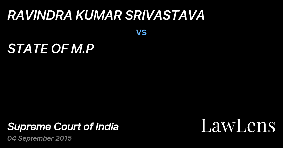 Preview image for RAVINDRA KUMAR SRIVASTAVA vs. STATE OF M.P