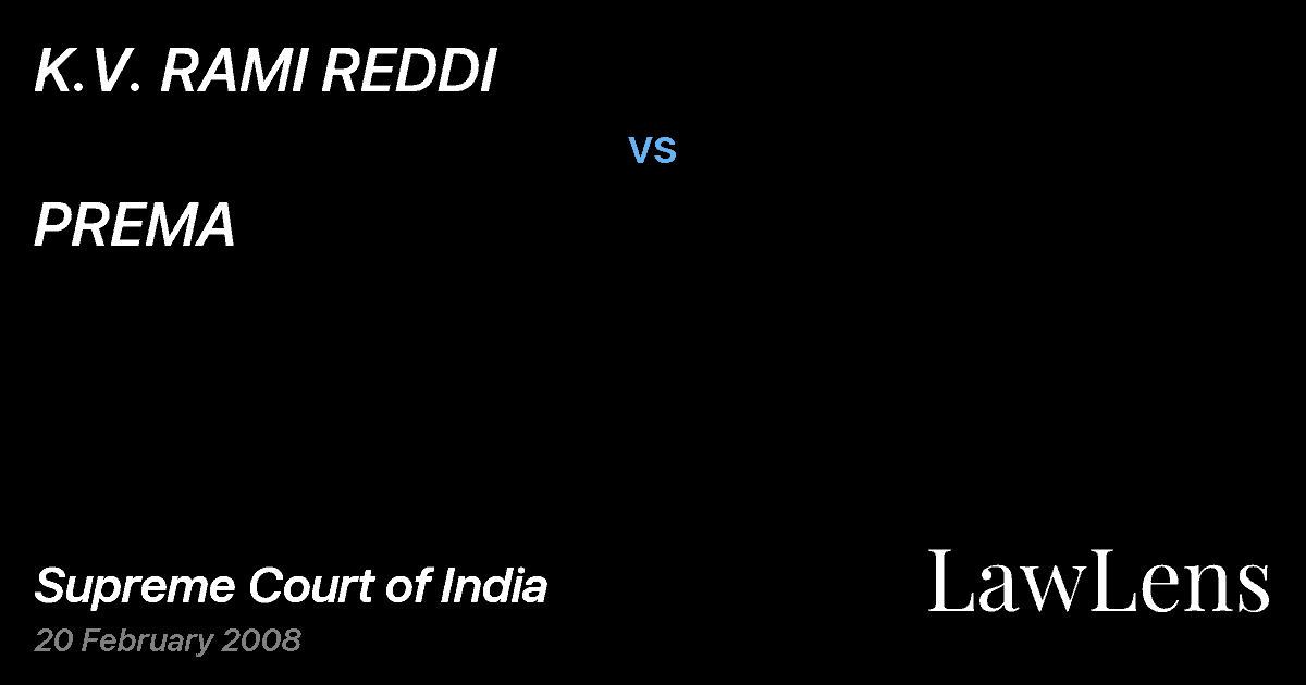 Preview image for K.V. RAMI REDDI vs. PREMA