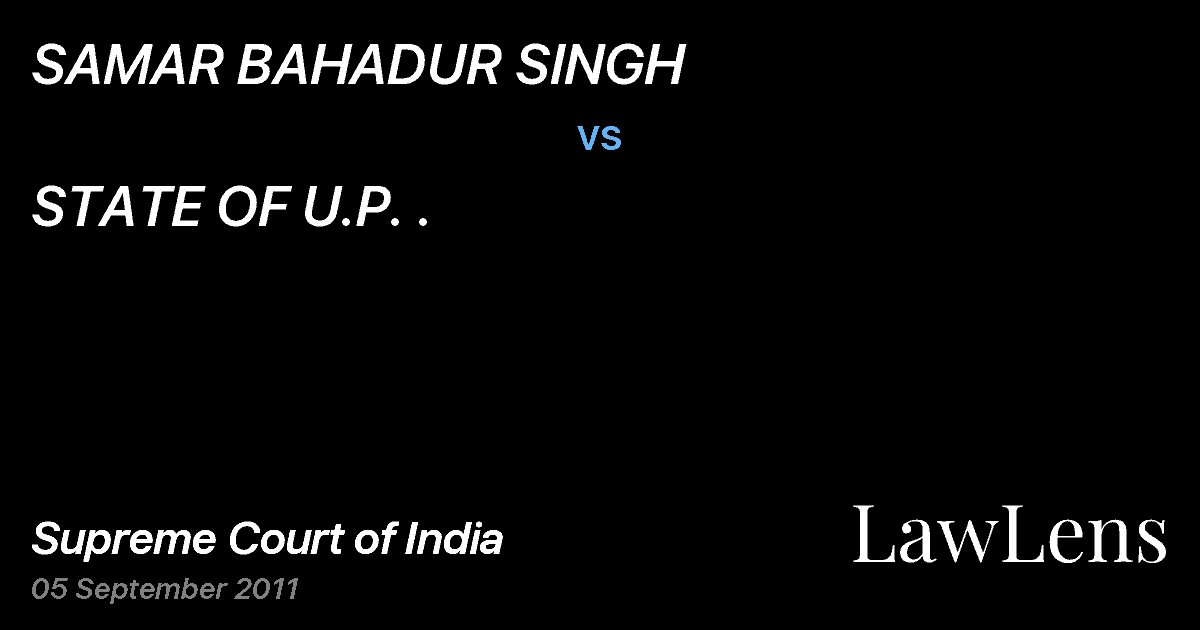 Preview image for SAMAR BAHADUR SINGH vs. STATE OF U.P. .