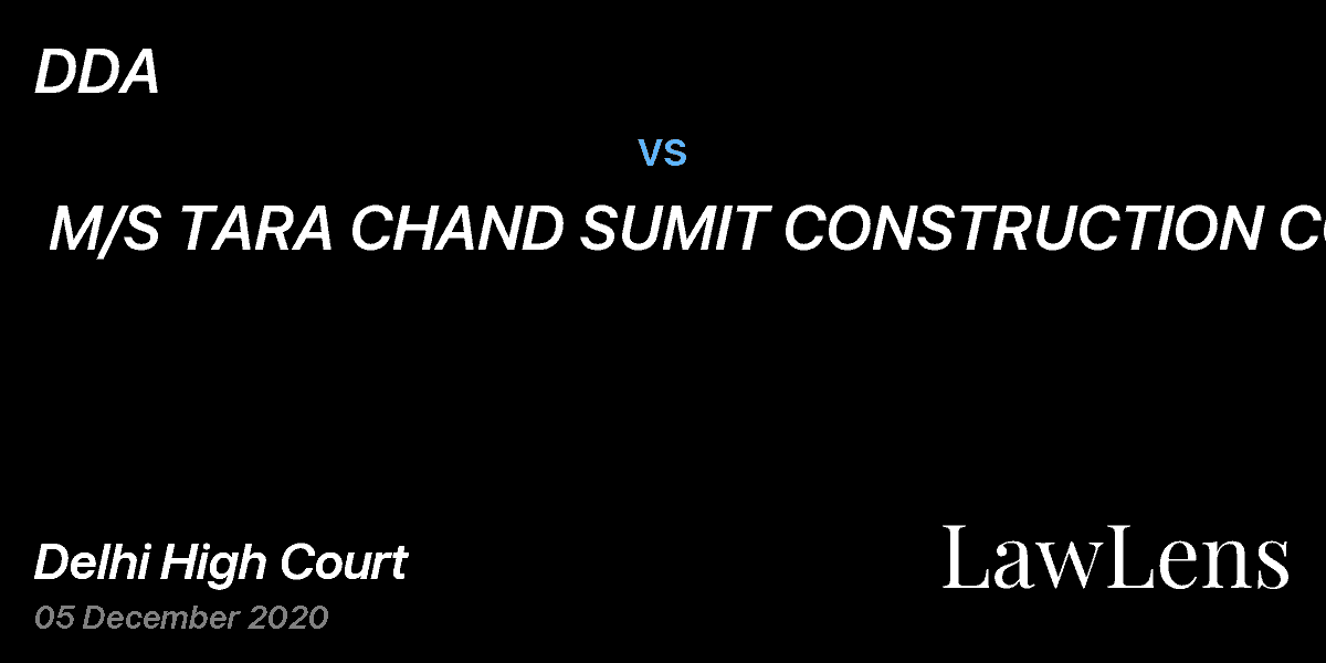 Preview image for DDA  vs.  M/S TARA CHAND SUMIT CONSTRUCTION CO.