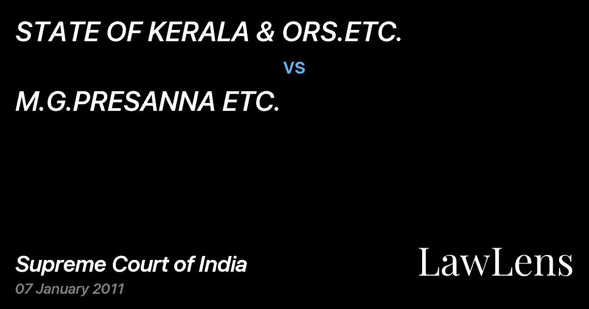 Preview image for STATE OF KERALA & ORS.ETC. vs. M.G.PRESANNA ETC.