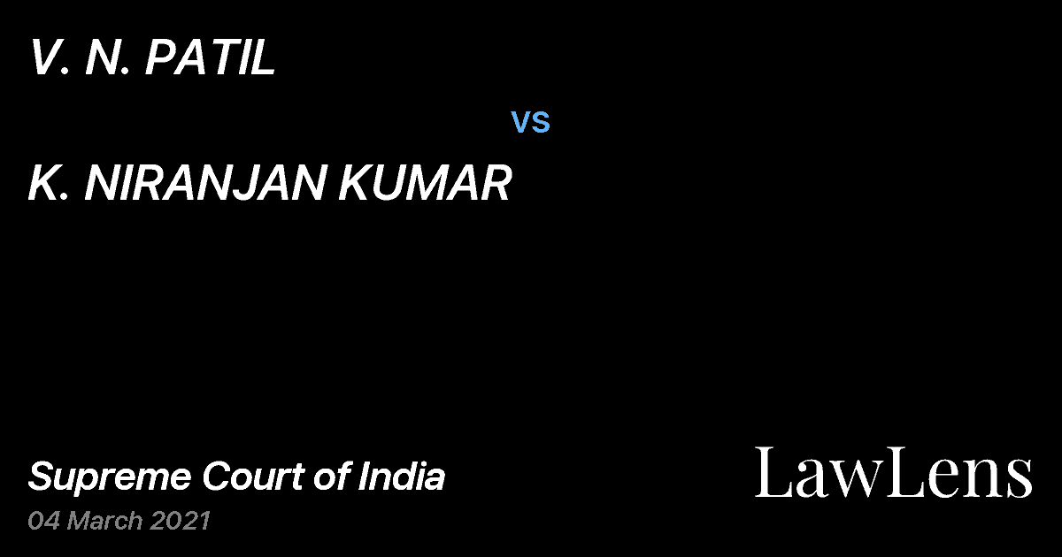 Preview image for V. N. PATIL vs. K. NIRANJAN KUMAR