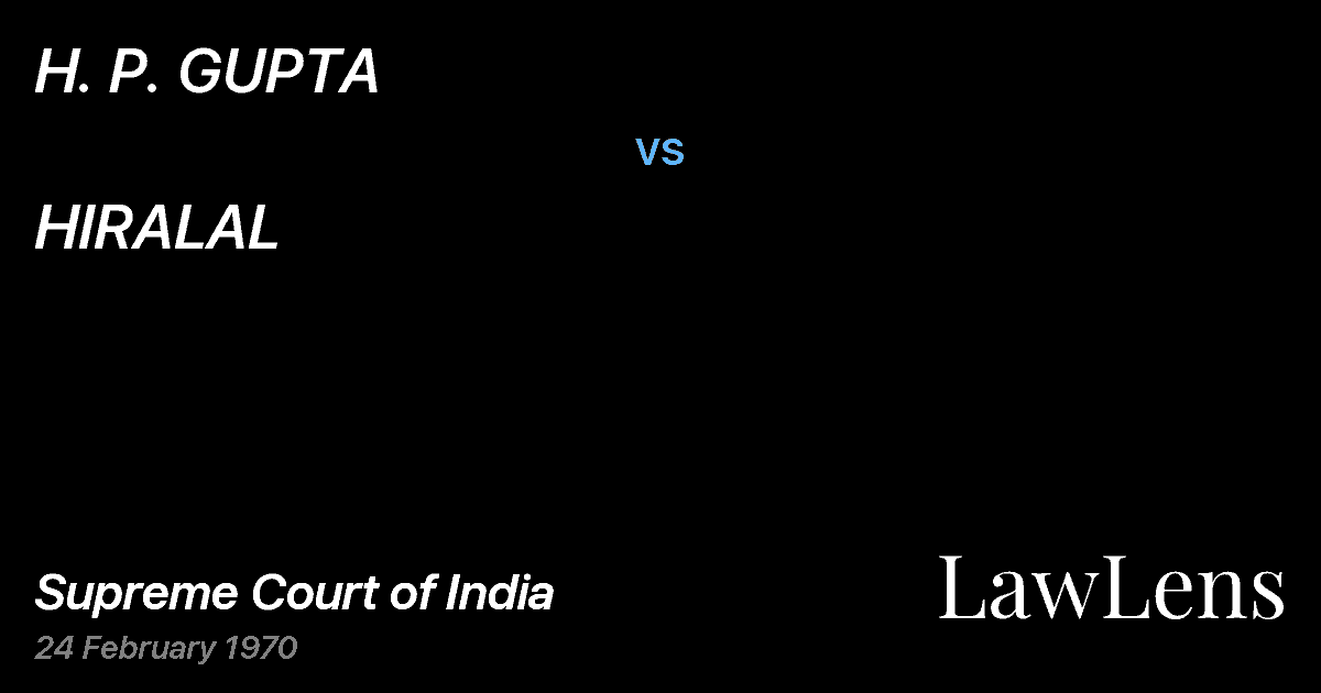 Preview image for H. P. GUPTA vs. HIRALAL