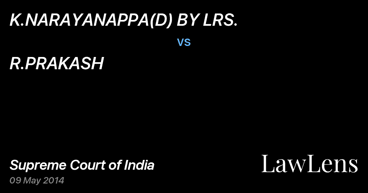 Preview image for K.NARAYANAPPA(D) BY LRS. vs. R.PRAKASH