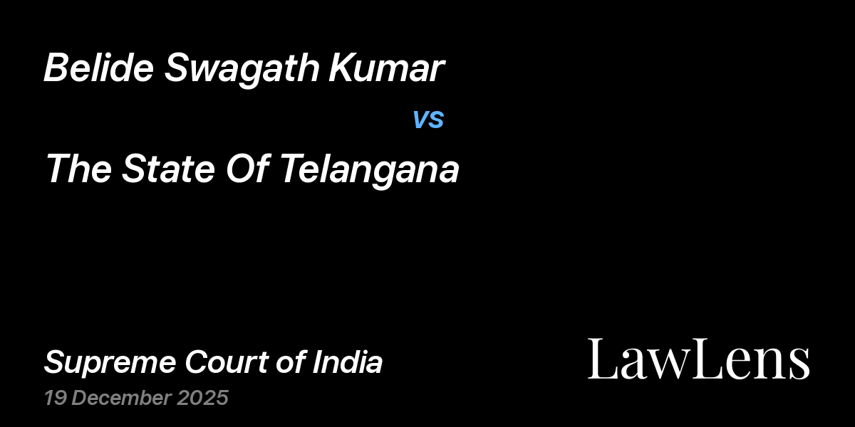 Preview image for Belide Swagath Kumar vs. The State Of Telangana