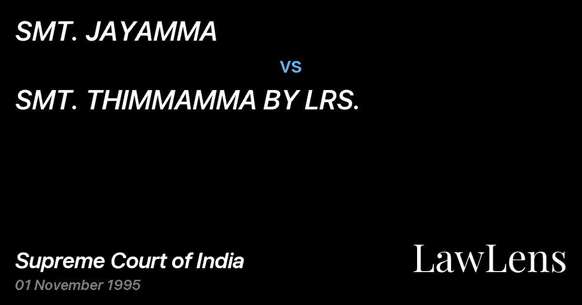 Preview image for SMT. JAYAMMA vs. SMT. THIMMAMMA BY LRS.