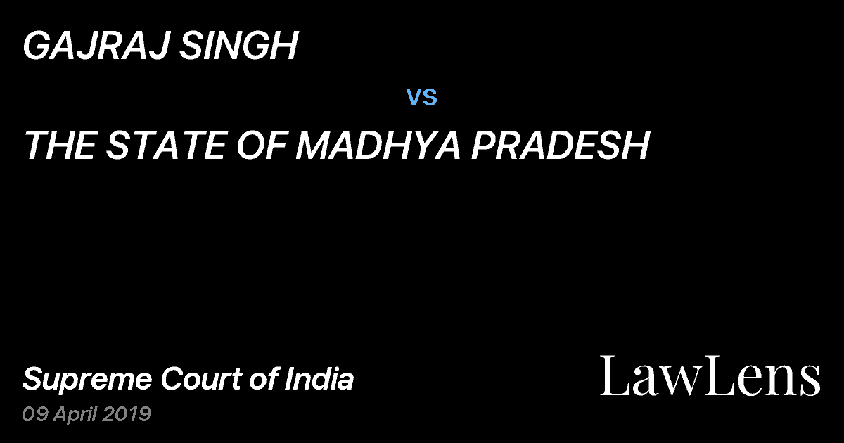 Preview image for GAJRAJ SINGH vs. THE STATE OF MADHYA PRADESH