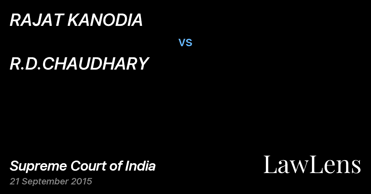 Preview image for RAJAT KANODIA vs. R.D.CHAUDHARY