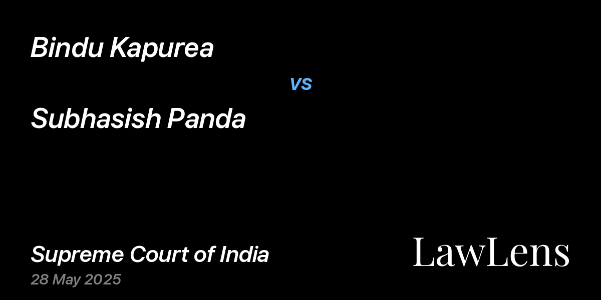 Preview image for Bindu Kapurea vs. Subhasish Panda
