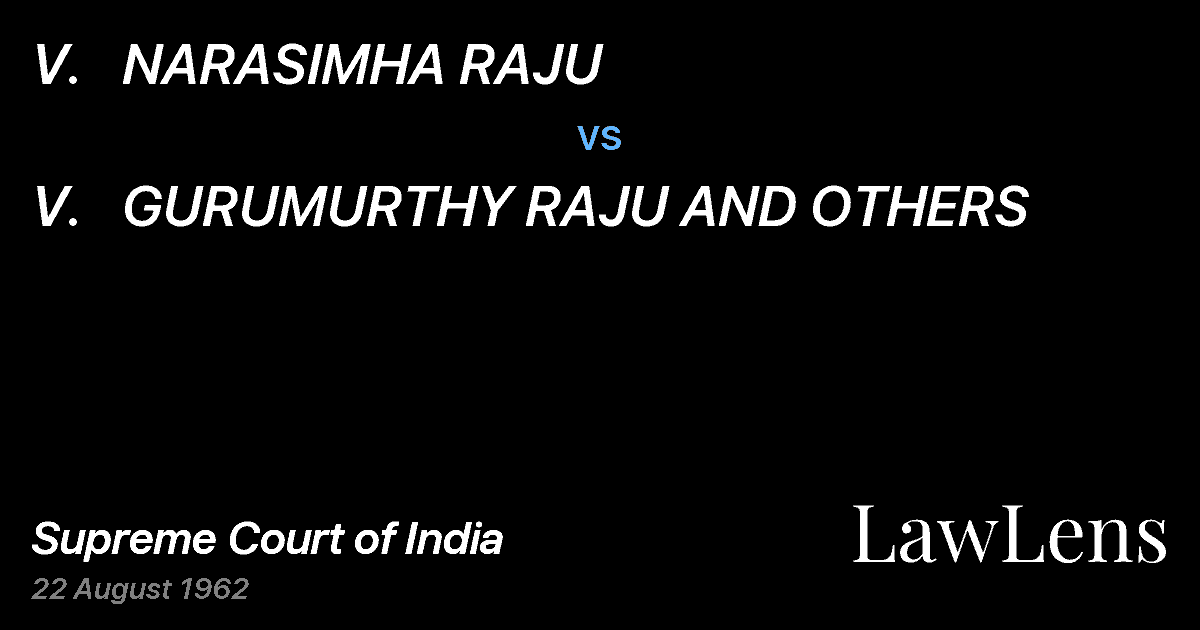 Preview image for V.   NARASIMHA RAJU vs. V.   GURUMURTHY RAJU AND OTHERS