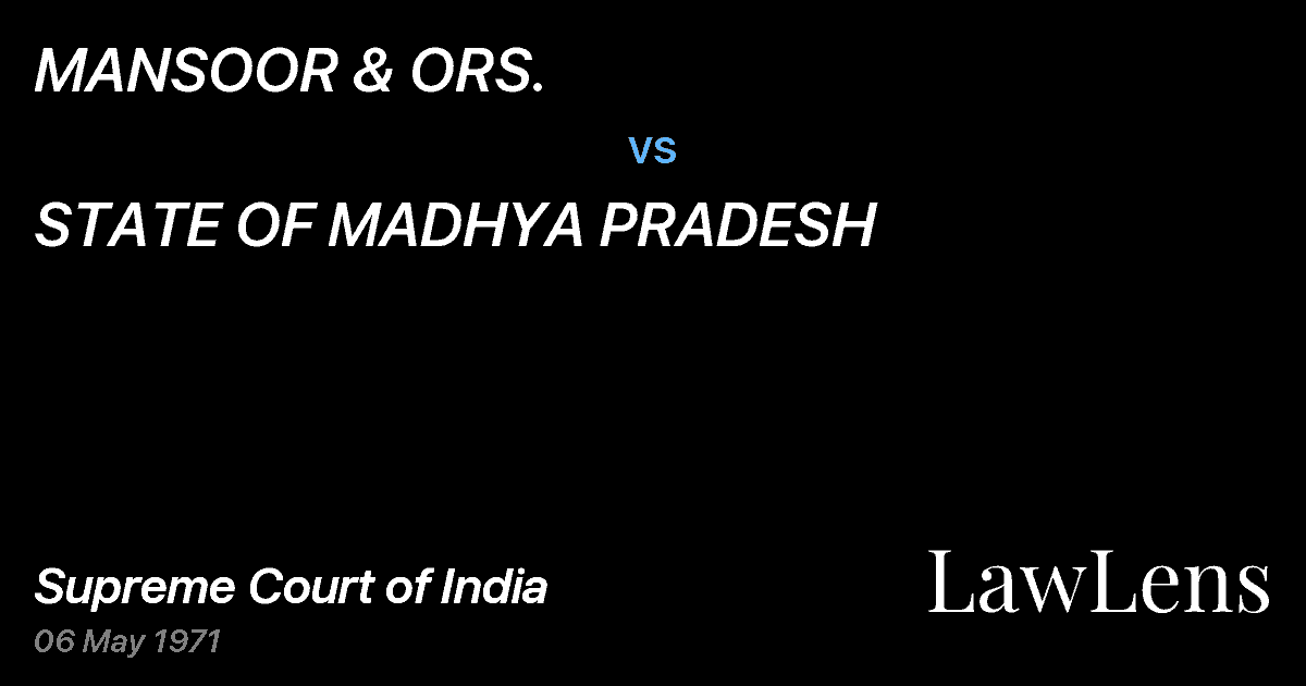 Preview image for MANSOOR & ORS. vs. STATE OF MADHYA PRADESH