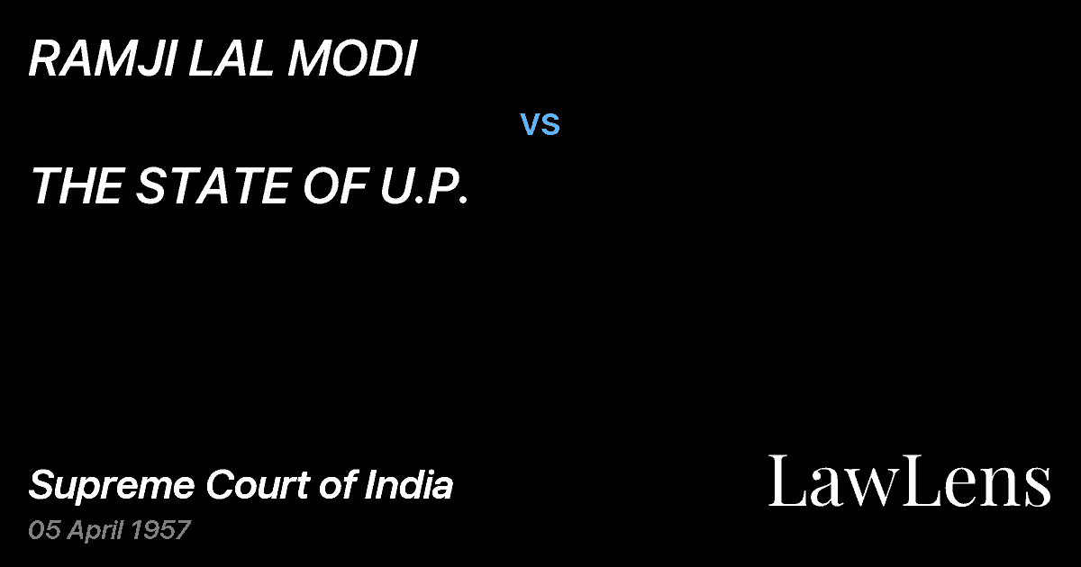 Preview image for RAMJI LAL MODI vs. THE STATE OF U.P.