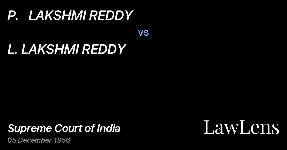 Preview image for P.   LAKSHMI REDDY vs. L. LAKSHMI REDDY