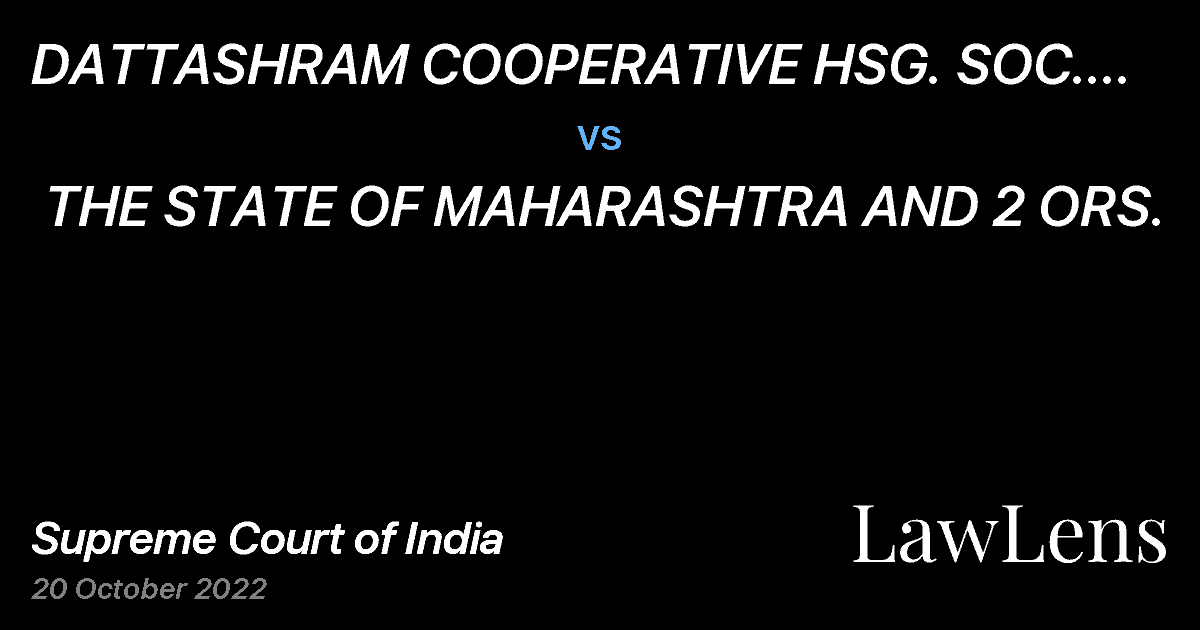 Preview image for DATTASHRAM COOPERATIVE HSG. SOC. LTD. AND 2 ORS.  vs.  THE STATE OF MAHARASHTRA AND 2 ORS.
