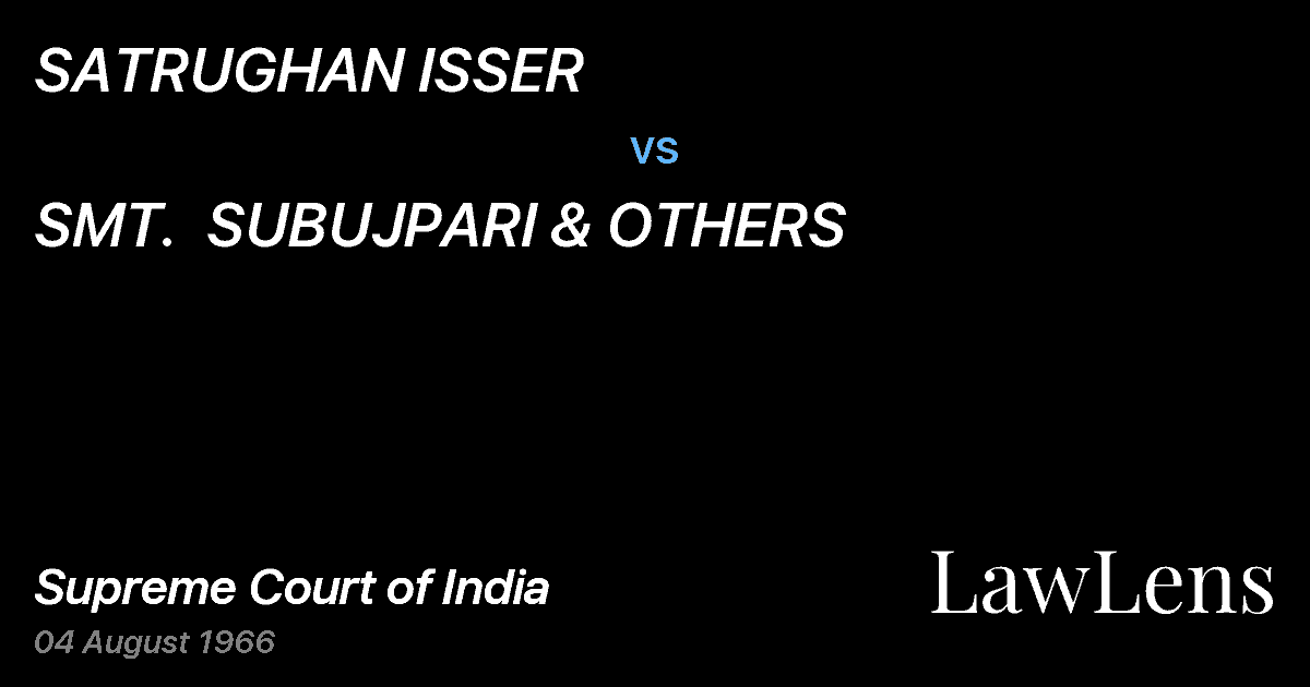 Preview image for SATRUGHAN ISSER vs. SMT.  SUBUJPARI & OTHERS