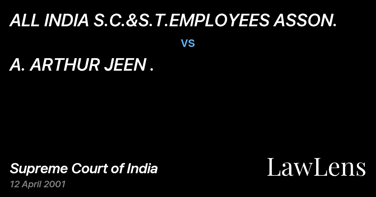 Preview image for ALL INDIA S.C.&S.T.EMPLOYEES ASSON. vs. A. ARTHUR JEEN .