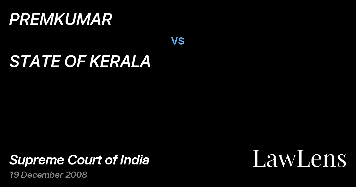 Preview image for PREMKUMAR vs. STATE OF KERALA