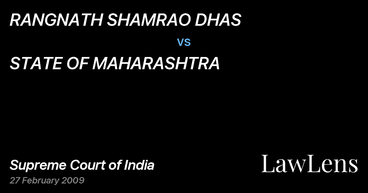 Preview image for RANGNATH SHAMRAO DHAS vs. STATE OF MAHARASHTRA