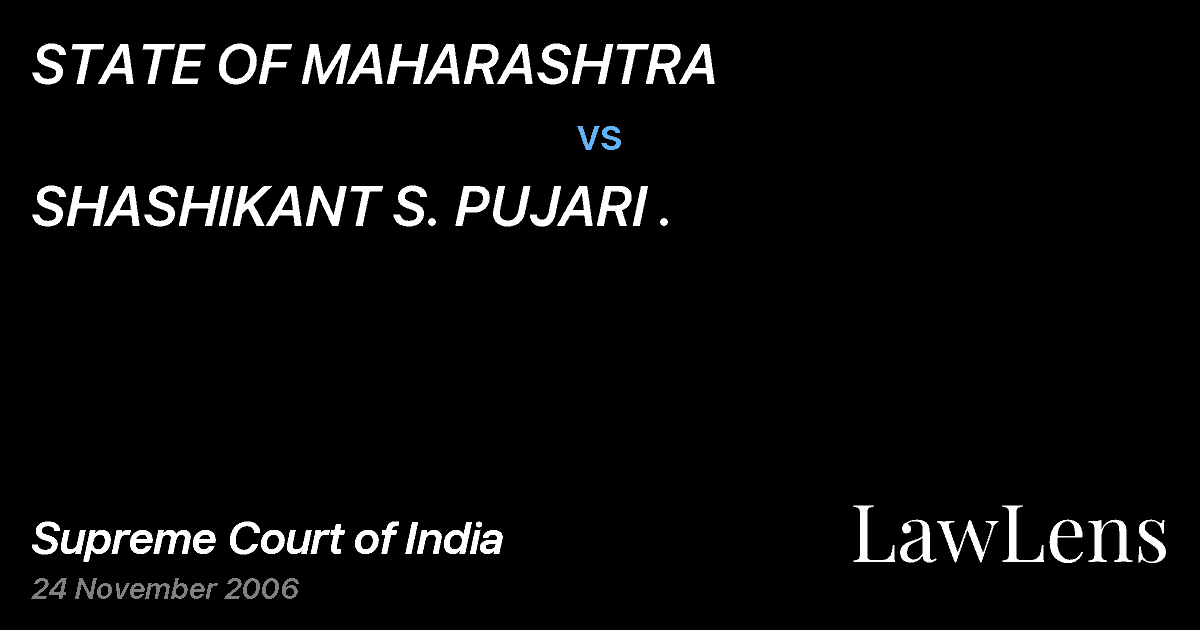 Preview image for STATE OF MAHARASHTRA vs. SHASHIKANT S. PUJARI .