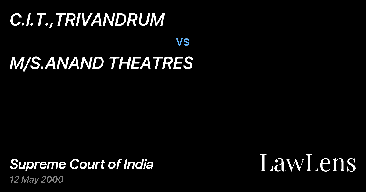 Preview image for C.I.T.,TRIVANDRUM vs. M/S.ANAND THEATRES