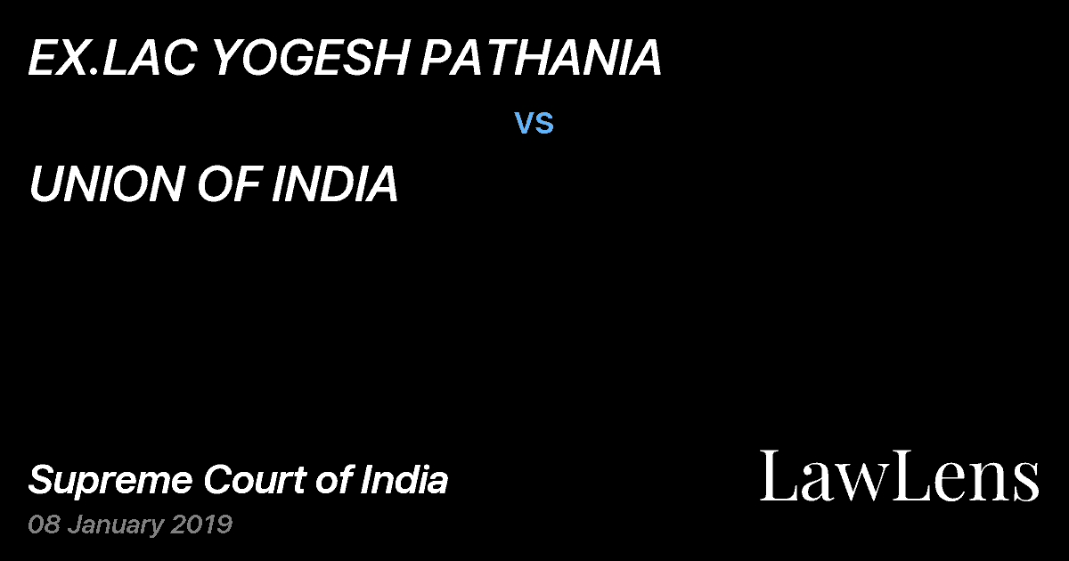 Preview image for EX.LAC YOGESH PATHANIA vs. UNION OF INDIA