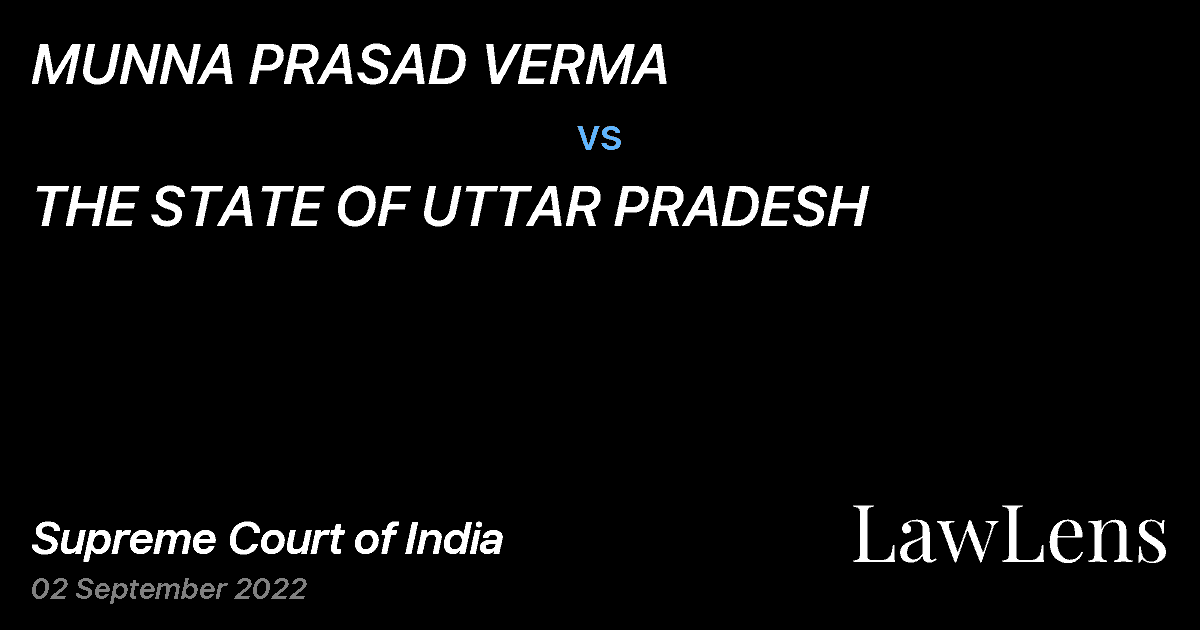 Preview image for MUNNA PRASAD VERMA vs. THE STATE OF UTTAR PRADESH