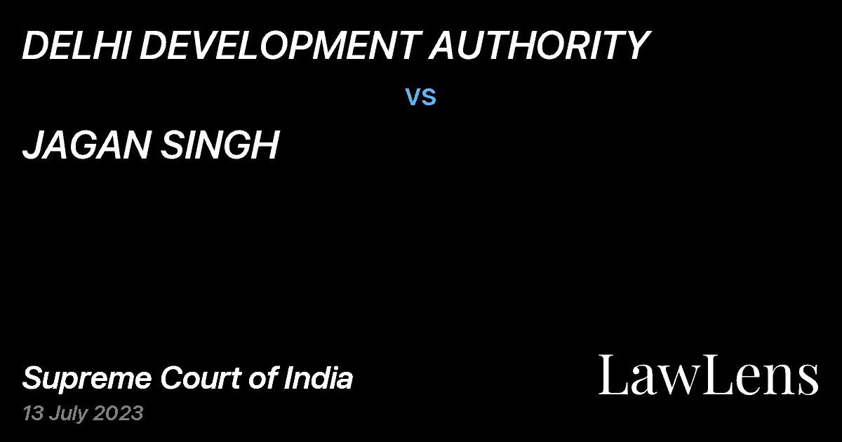 Preview image for DELHI DEVELOPMENT AUTHORITY vs. JAGAN SINGH