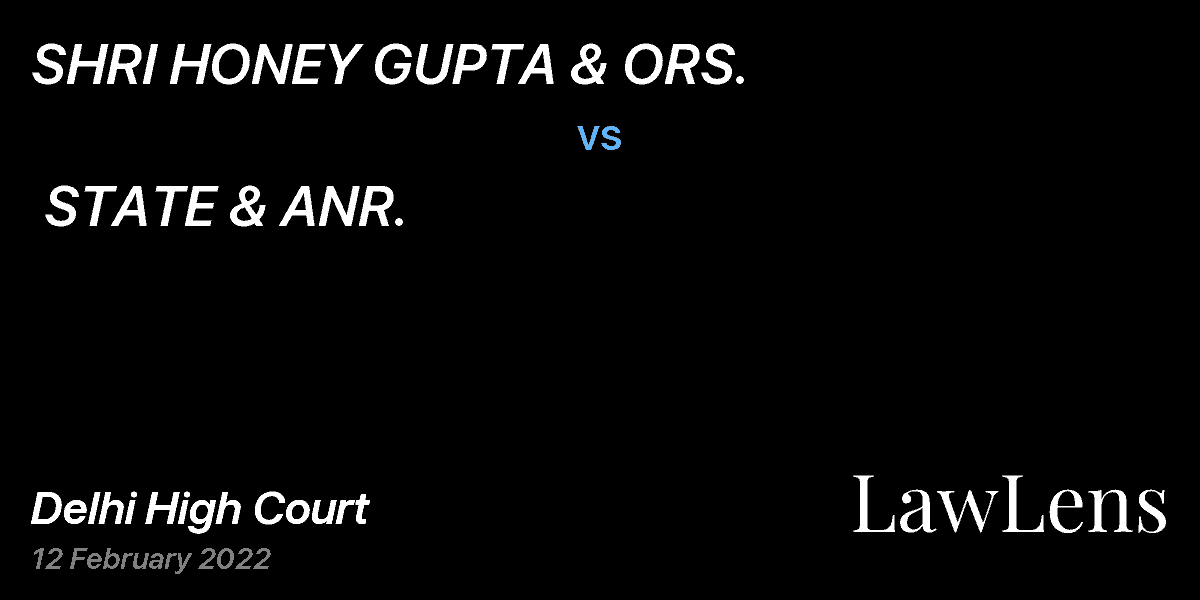 Preview image for SHRI HONEY GUPTA & ORS. vs. STATE & ANR.