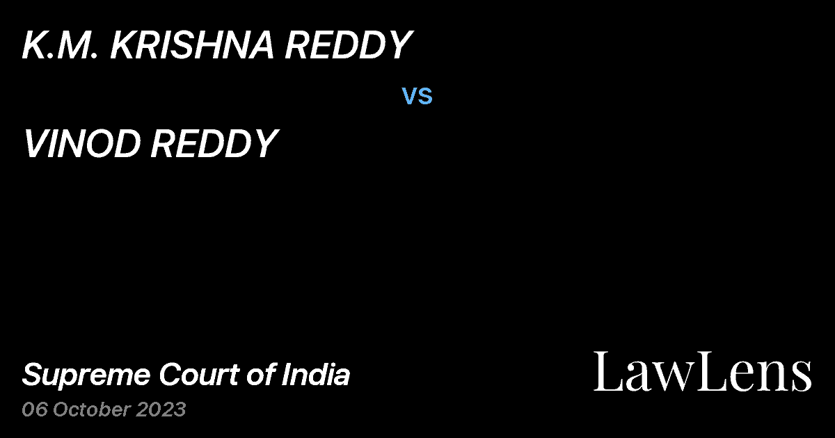 Preview image for K.M. KRISHNA REDDY vs. VINOD REDDY