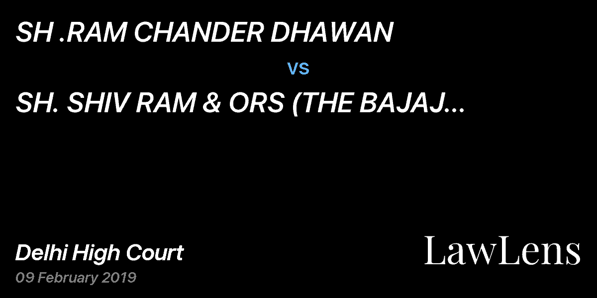 Preview image for SH .RAM CHANDER DHAWAN  vs.  SH. SHIV RAM & ORS (THE BAJAJ ALLIANZ GENERAL INSURANCE CO LTD.)