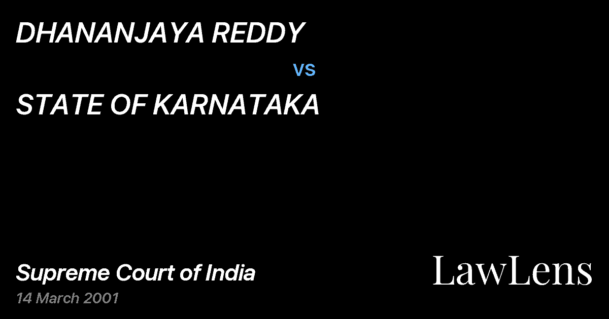 Preview image for DHANANJAYA REDDY vs. STATE OF KARNATAKA