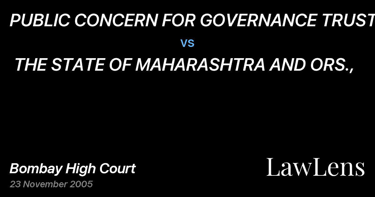 Preview image for PUBLIC CONCERN FOR GOVERNANCE TRUST vs. THE STATE OF MAHARASHTRA AND ORS.,