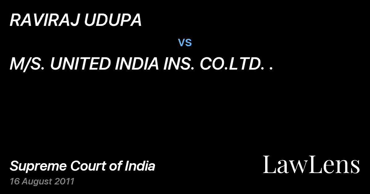 Preview image for RAVIRAJ UDUPA vs. M/S. UNITED INDIA INS. CO.LTD. .